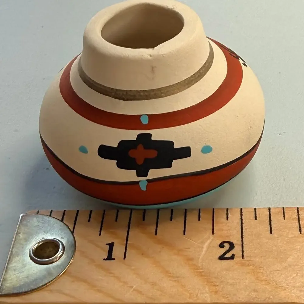 Vintage TESA Maack Co Mini Pottery Bud Vase Kokopelli Southwestern Hand Painted